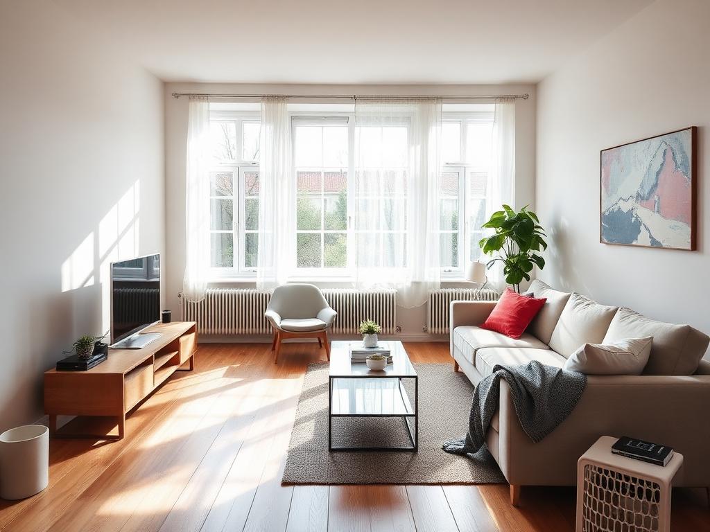 Sauberes, modernes Wohnzimmer